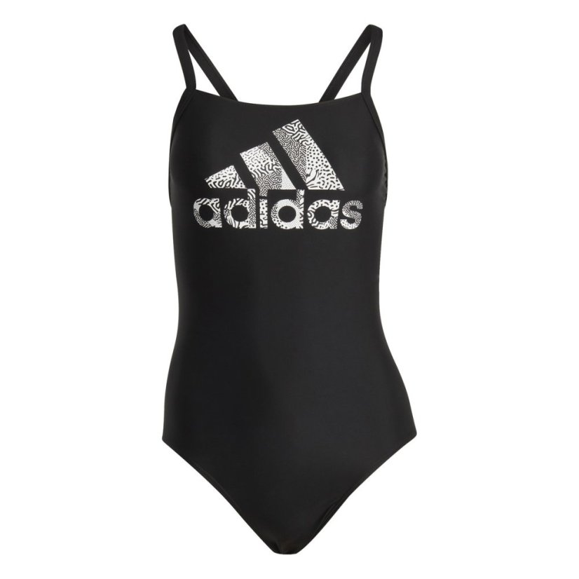 adidas Big Logo Swimsuit Womens Black/White