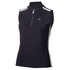 Calvin Klein Golf Women's Sleeveless Performance Polo Shirt Navy White