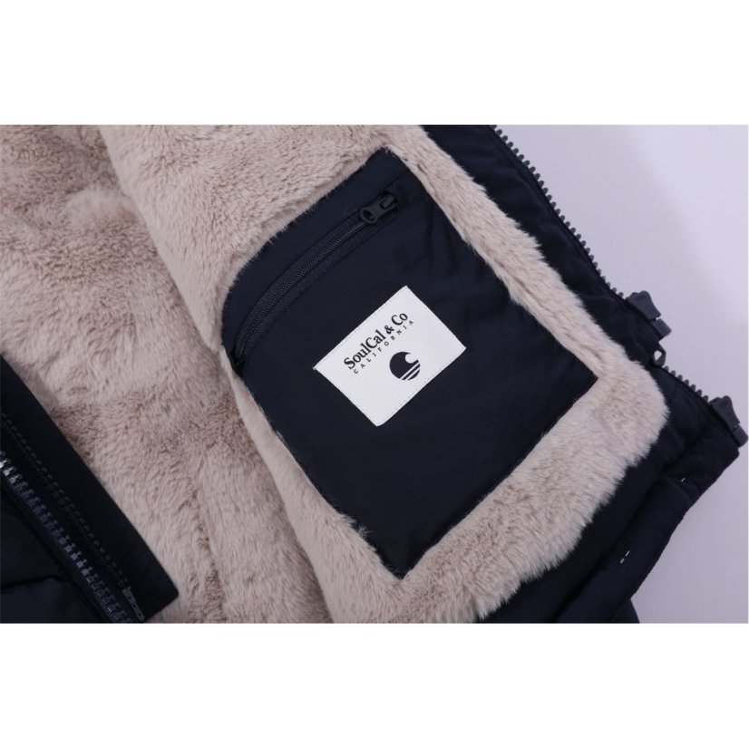 SoulCal Women's 2Zip Detachable Hood Padded Gilet Navy