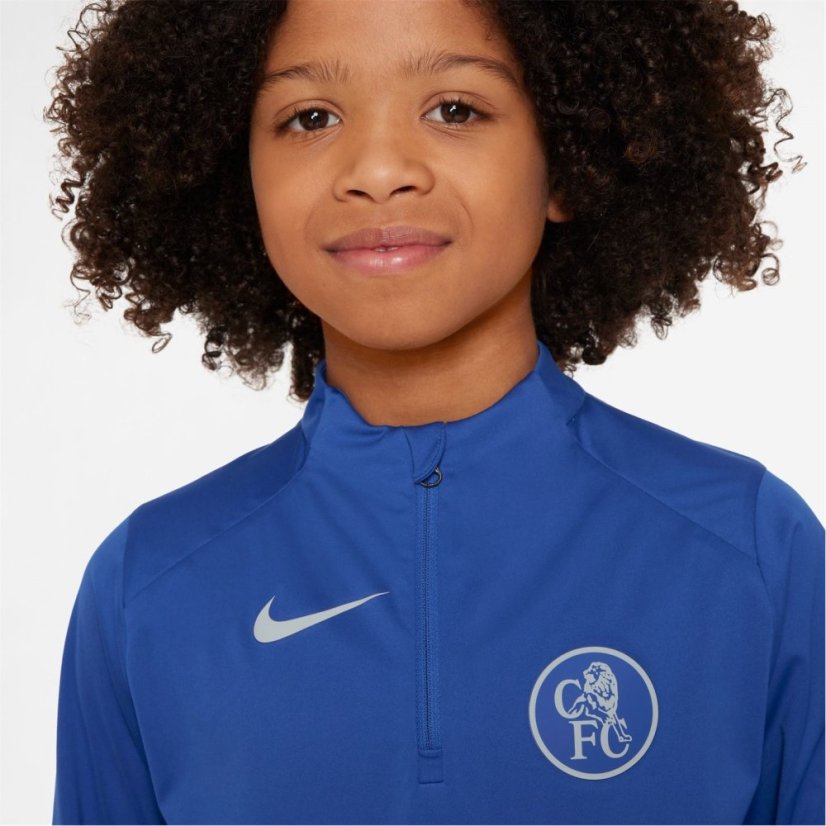 Nike Chelsea Strike Drill Top 2025 2026 Juniors Blue/Sivler