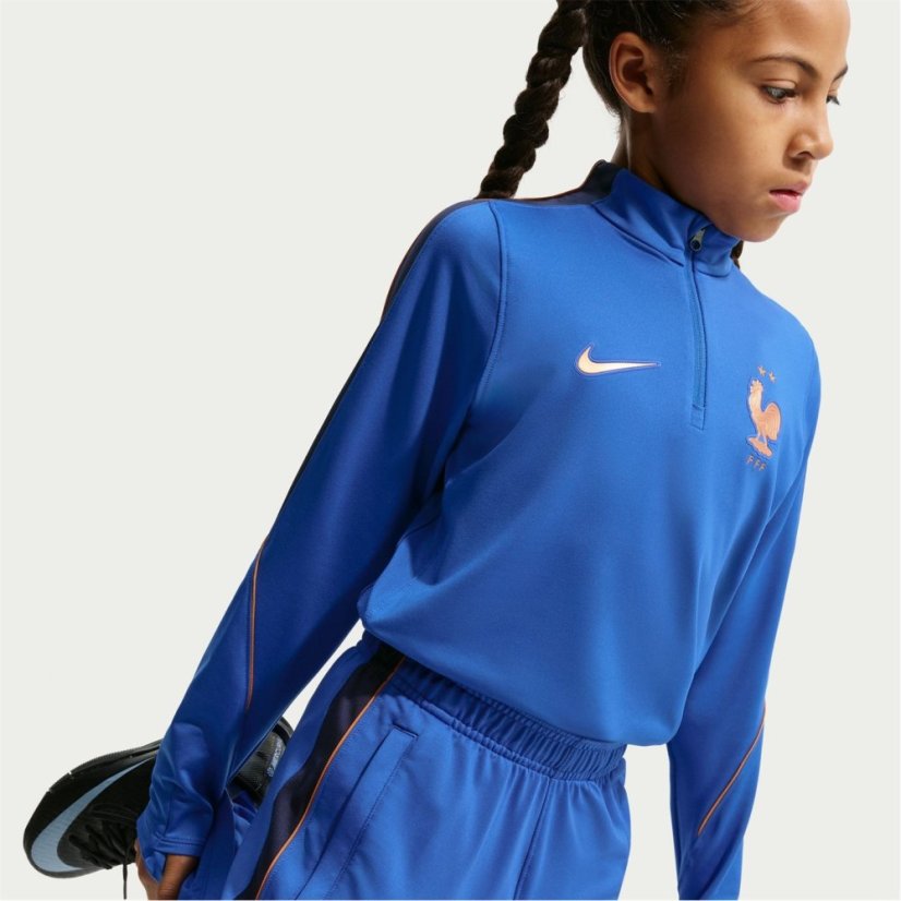 Nike Kids' France International Licensed Drill Top Blue/Orange
