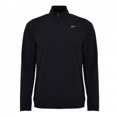 Reebok Performance Quarter-Zip Sweatshirt Mens Fleece Black