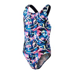 Speedo Allover Leaderback Swimsuit Junior Girls Navy/Blue