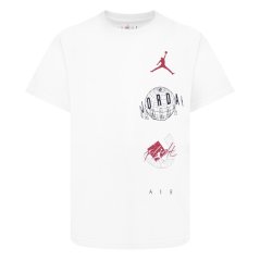 Air Jordan T Shirt Junior Boys White/Gym red