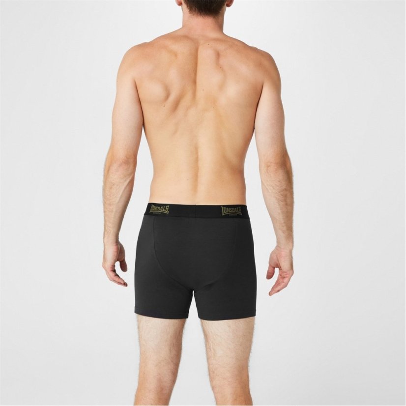 Lonsdale 2 Pack Boxer pánské šortky Black/Khaki