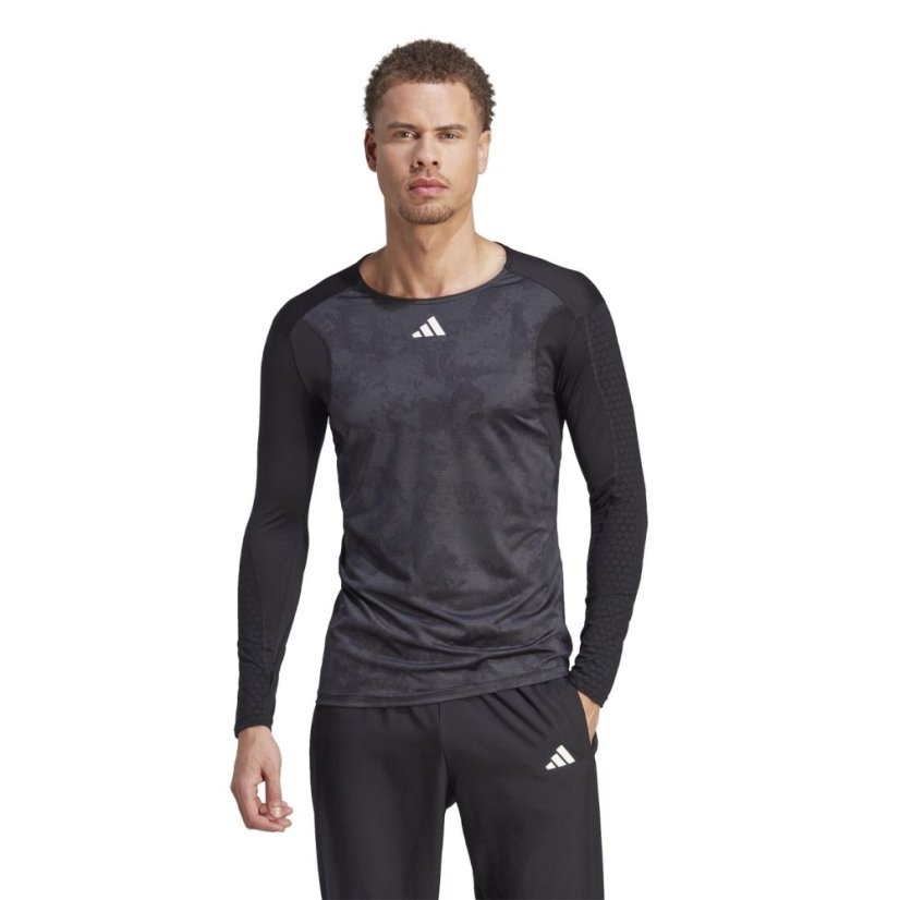 adidas Paris Tennis Long Sleeve Top CARBON/BLACK