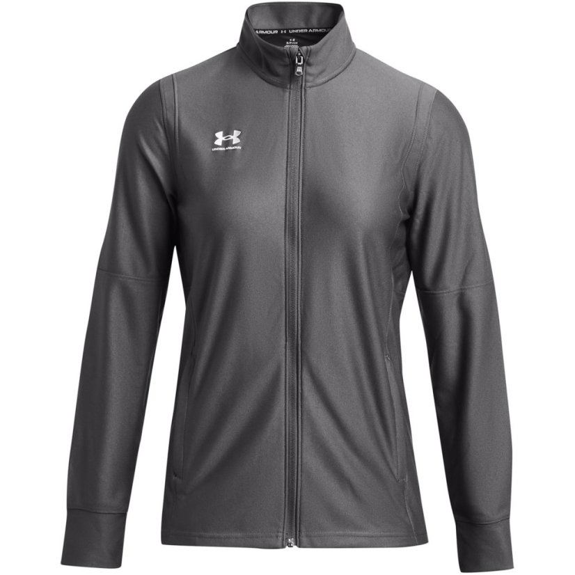 Under Armour Women's Challenger Long Sleeve Slim Fit Performance Training Jacket Castlerock/Wht