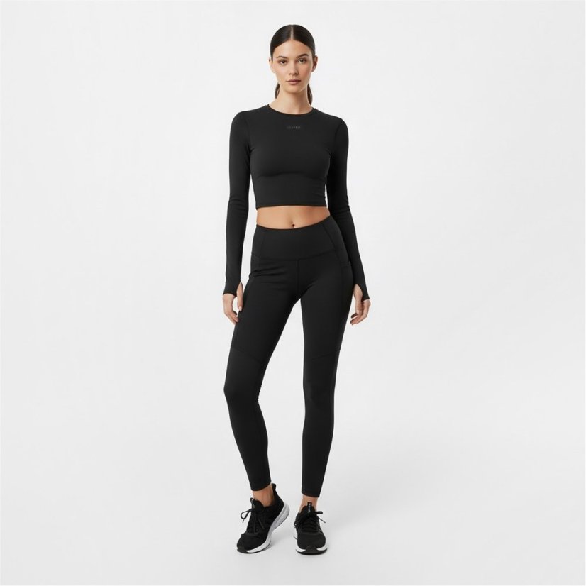 USA Pro Long Sleeve Crop Top Womens Black