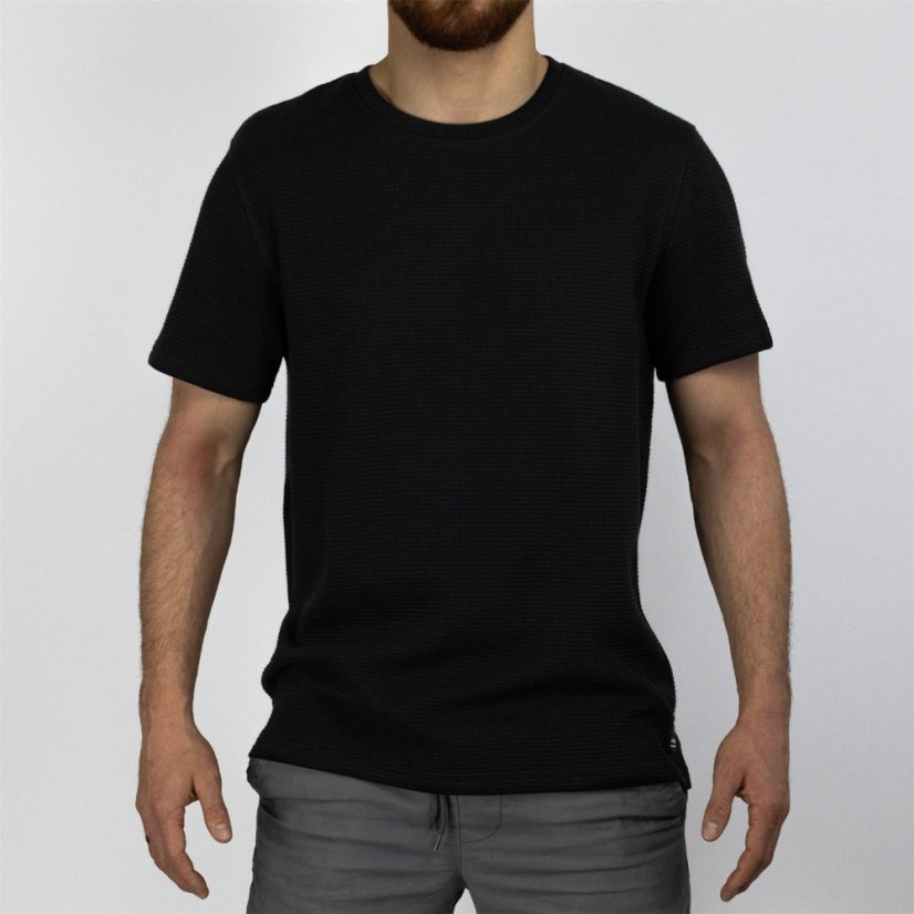 Firetrap Waffle Tee Black