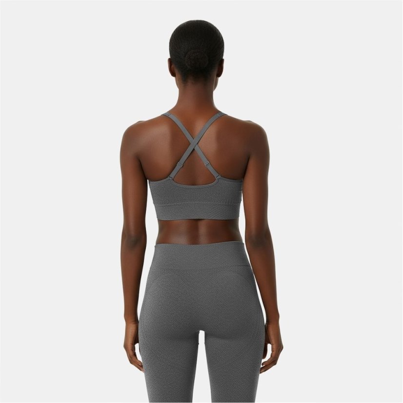 USA Pro UP Seamless Adjustable Sports Bra Charcoal