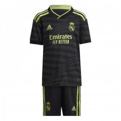 adidas Real Madrid Third Minikit 2022/2023 Infants Black/Lime
