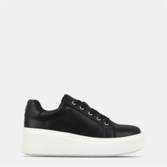 Miso Women's Chunk Wedge Trainers Black/White