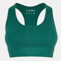 USA Pro UP Seamless Crop Sports Bra Forest Green