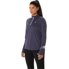 Asics Icon half Zip Ls Top Running Womens Indigo Fog