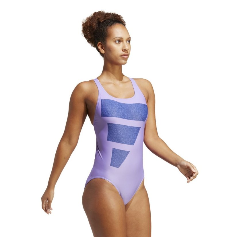 adidas Big Bars Swim Suit Womens Violet/White