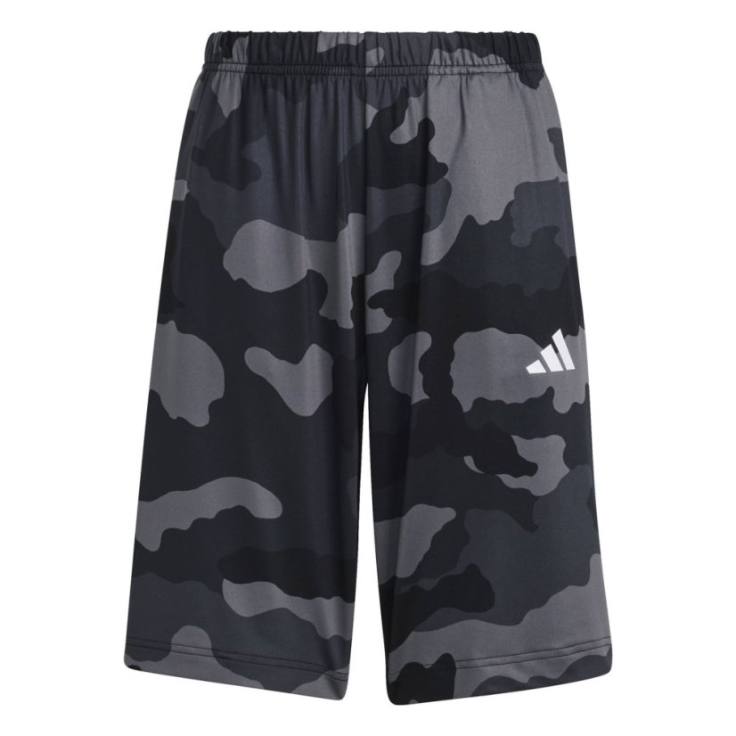 adidas Train Essentials Seasonal Print Shorts Kids Black Camo