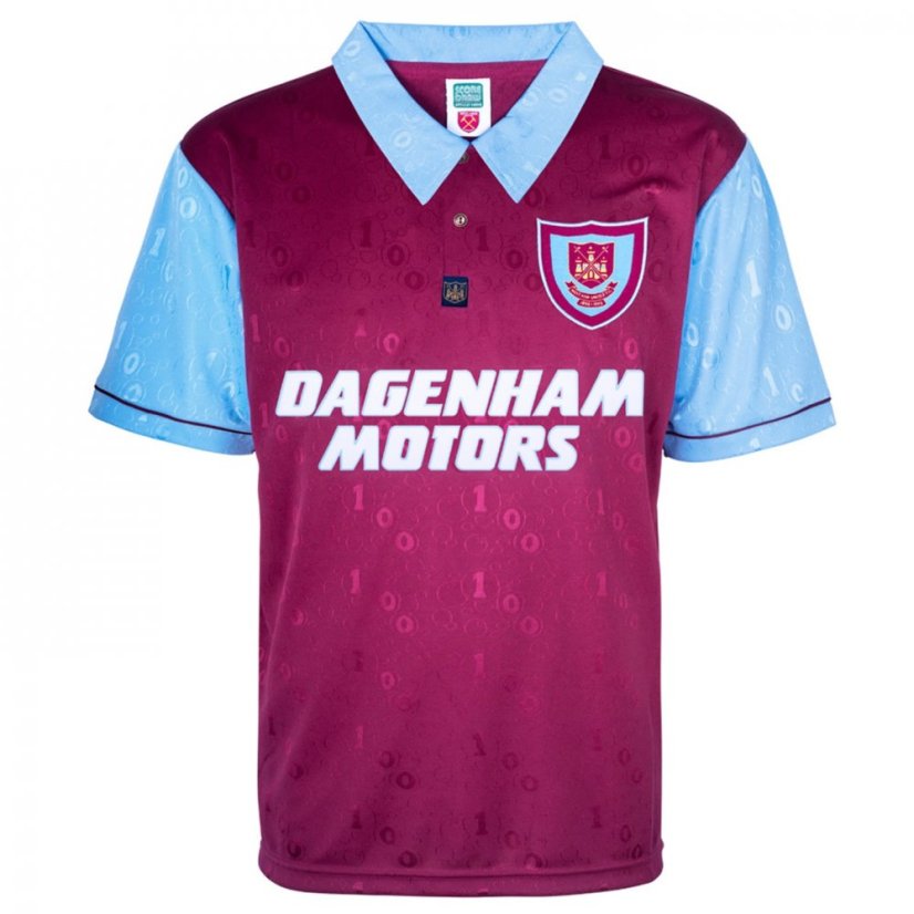 Score Draw West Ham United Home Centenary Shirt 1995 Adults Claret