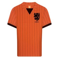 Score Draw Netherlands Home 1983 Retro Football Shirt Orange/Black