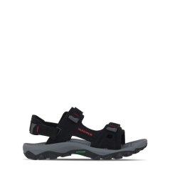 Karrimor Antibes Leather Junior Walking Sandals Black/Red/Char
