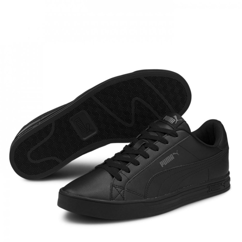 Puma Smash Vulcan 3 Low Trainers Mens Triple Black