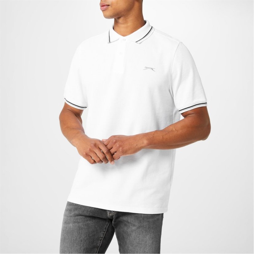 Slazenger Tipped pánské polo tričko White