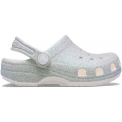 Crocs Unisex Kids Classic Glitter Clogs White