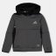 adidas Kids' Clima Full-Zip Hooded Tracksuit Top Grey