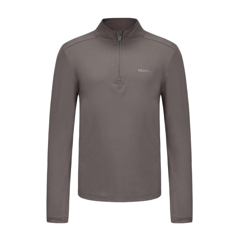USA Pro 1/4 Zip Junior Charcoal