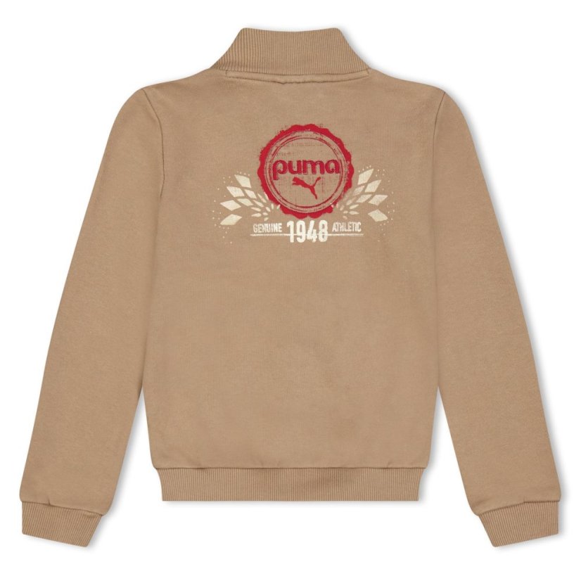 Puma Girl Sweat Jacket Juniors Brown