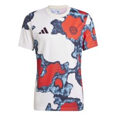 adidas Bayern Munich Prematch Shirt 2024 2025 Adults Red/Aqua
