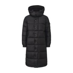 Firetrap Women's Duck Down Knee Length Hooded Down Jacket Black