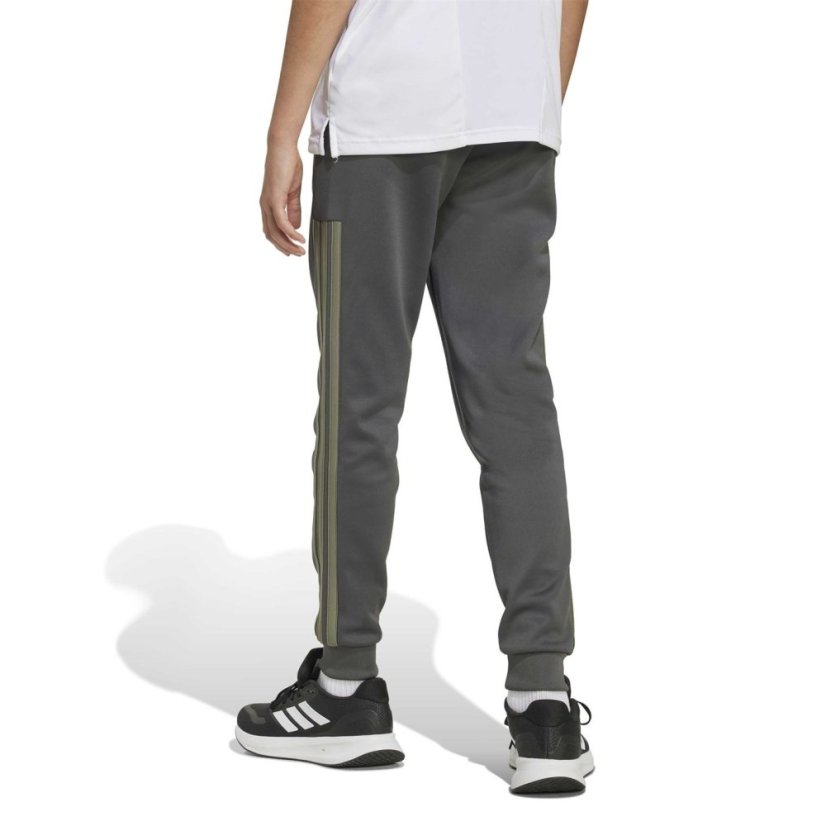 adidas Kids' Closed Hem Poly Tracksuit Joggers Grey/Olive