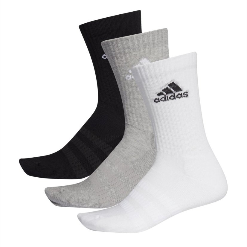 adidas Cushioned Crew Socks 3 Pairs Juniors MegGreyHtr