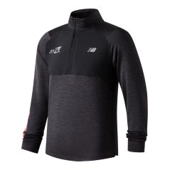 New Balance Heat Grid Long-Sleeve Performance Running Top Black Graphic