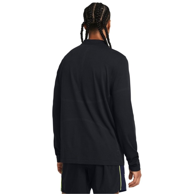 Under Armour Men's Vanish Zipped Long-Sleeve Performance Gym Top Black