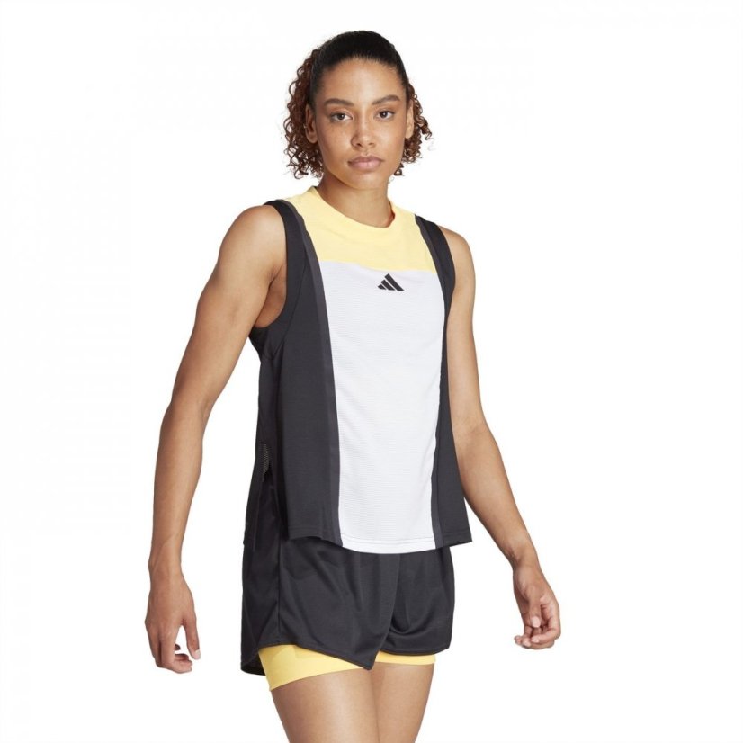 adidas Tennis HEAT.RDY Pro Match Tank Top Womens Wht/Blk/Ornge