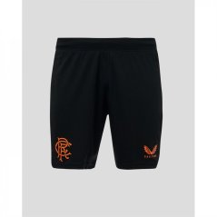 Castore Rangers Football Shorts Adults Black/Orange