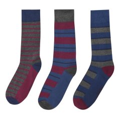 Firetrap 3 Pack Formal Socks Mens Striped