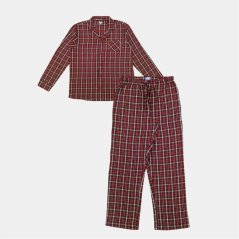 Linea Mens Button Up Flannel Pyjama Set Check