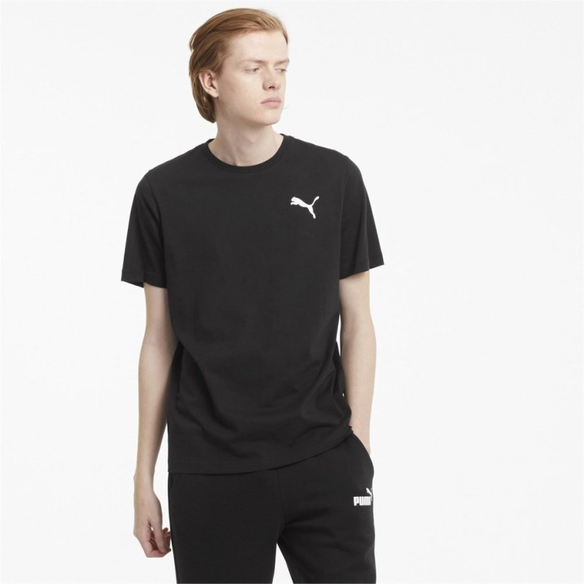 Puma Ess Small Logo Tee T-Shirt Mens Pblk/Cat