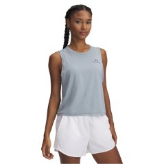 Under Armour Women's Vanish Energy Cropped Performance Gym Vest Gray