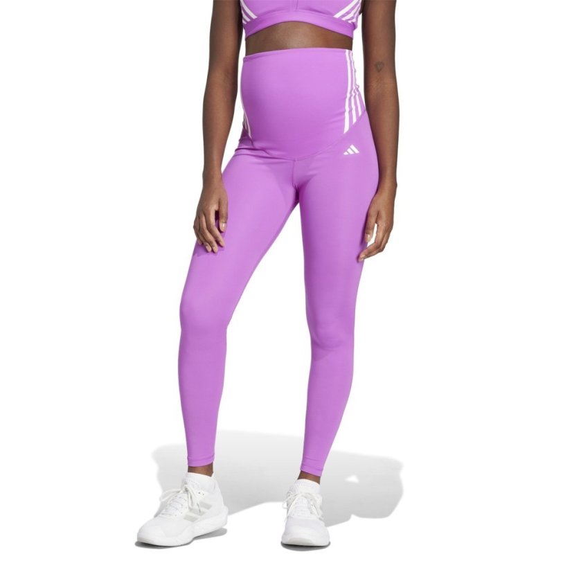 adidas Optime Essentials Full-Length Leggings (Maternity) Womens Purple Burst