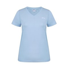 Slazenger Ladies V Neck Tee Shirt Light Blue