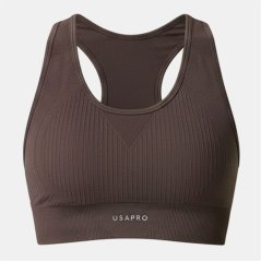 USA Pro UP Seamless Crop Sports Bra Espresso