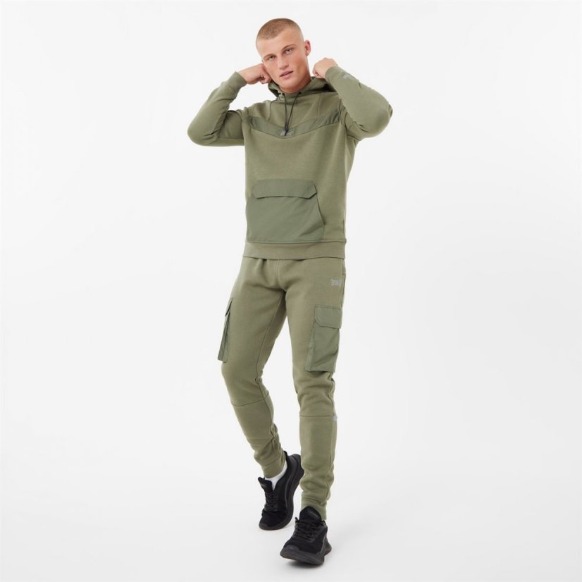 Everlast Fleece Cargo Joggers Mens Khaki