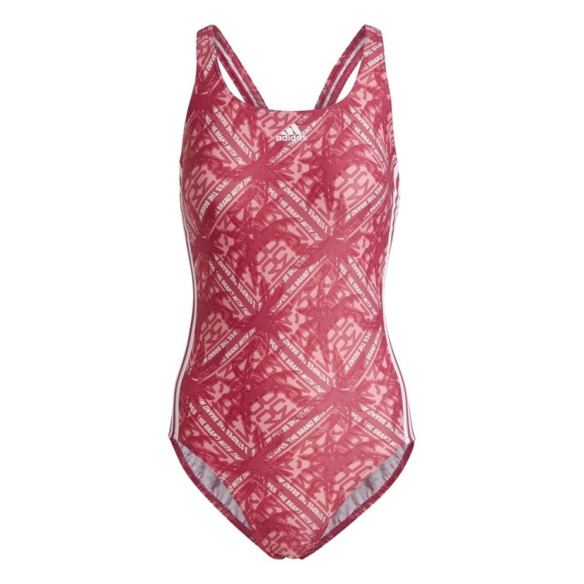 adidas Sh3.Ro Festivibes 3-Stripes Swimsuit Womens One Piece Wild Pink/Hazy