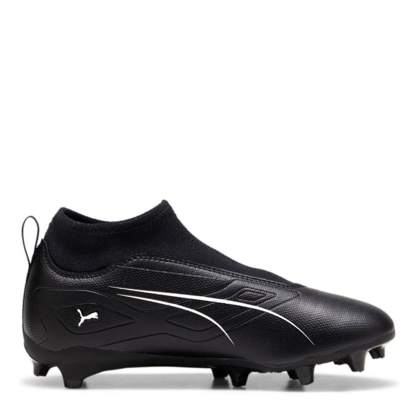 Puma Kids' Ultra Match+ Laceless Junior Firm Ground Football Boot Black/White