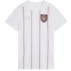 Puma Manchester City Pre Match Short Sleeve Shirt 2024 2025 Womens White/Jasper