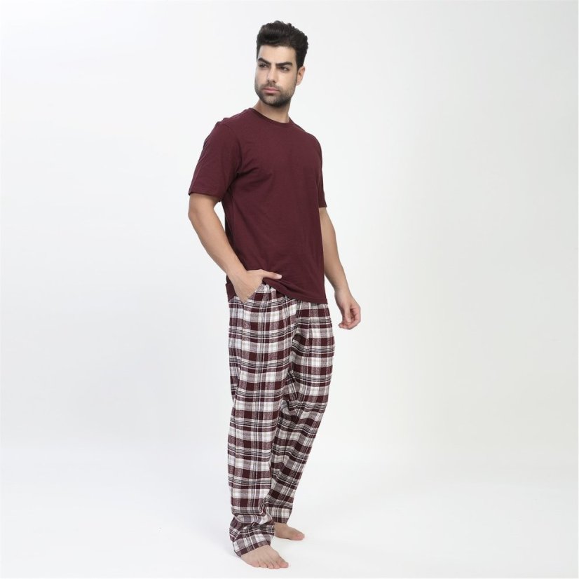 Howick Flannel Pyjama Set Burgundy