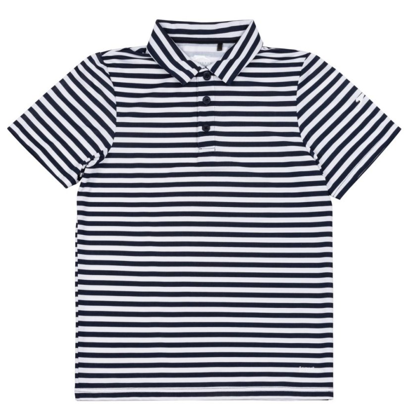 Slazenger Stripe Polo Shirt Junior Navy